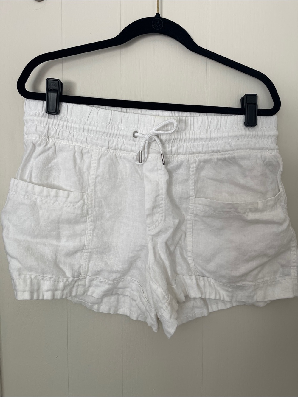 Athleta Women's White Linen Drawstring Shorts